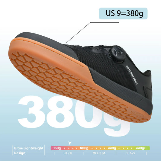 Sandugo MTB Mountain Bike Shoes for XC/Enduro/DH Cycling, Speed Lace Dial System Stability(Flat Pedal/Clipless Version)
